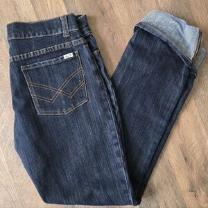 Elite Jeans Women’s 11/12 Dark Wash Cuffed Hem Stretch Denim Y2K